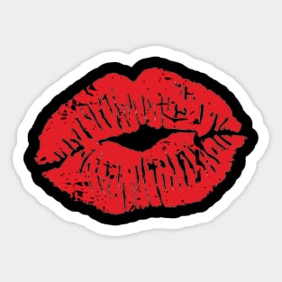 Kiss Red Lipstick Mouth Sticker